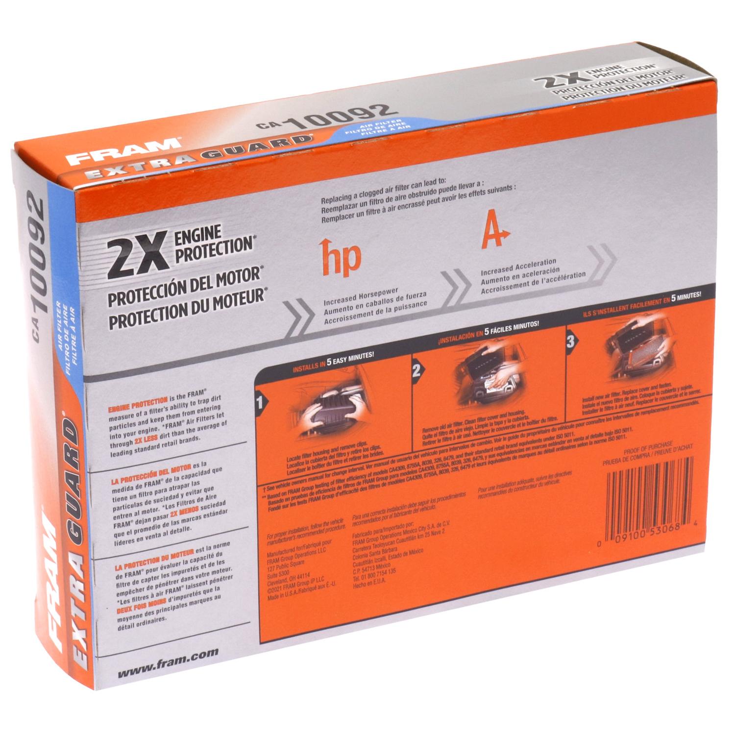 Fram CA10092 Air Filter product image 4 of 6