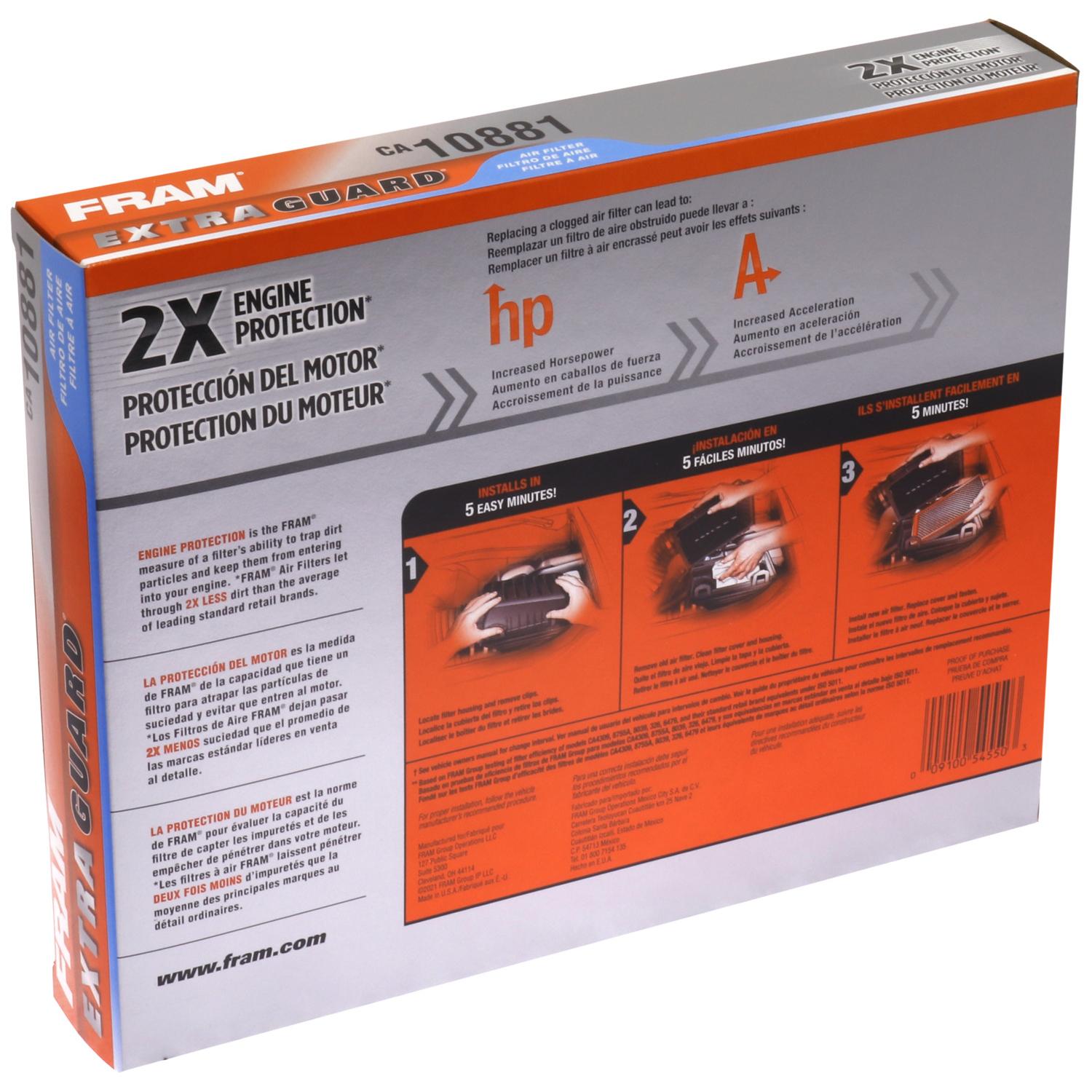 Fram CA10881 - Air Filter Fram CA10881 Air Filter product image 5 of 7