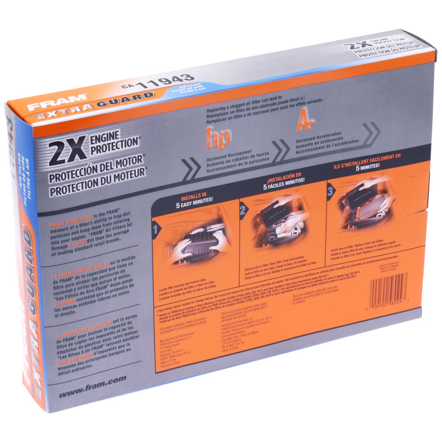 Fram CA11943 Air Filter product image 3 of 6
