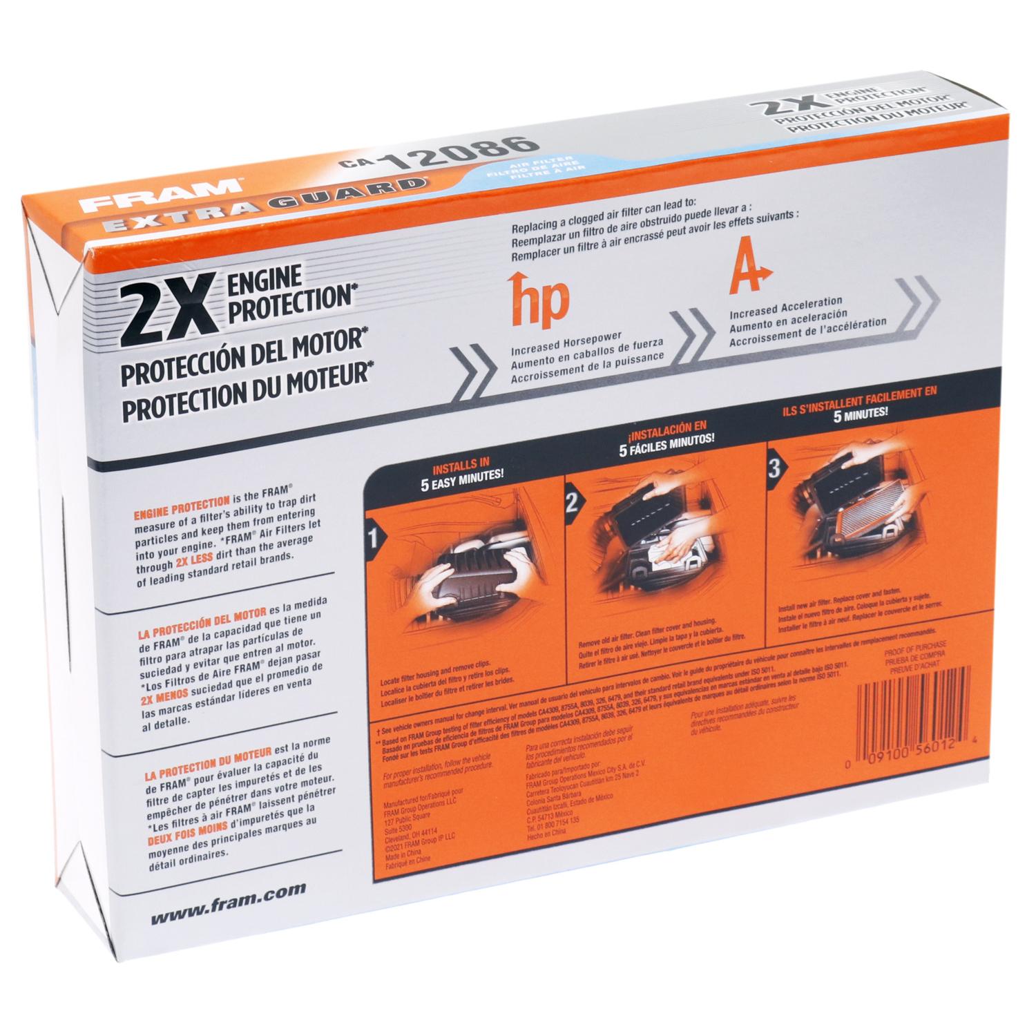 Fram CA12086 Air Filter product image 1 of 6