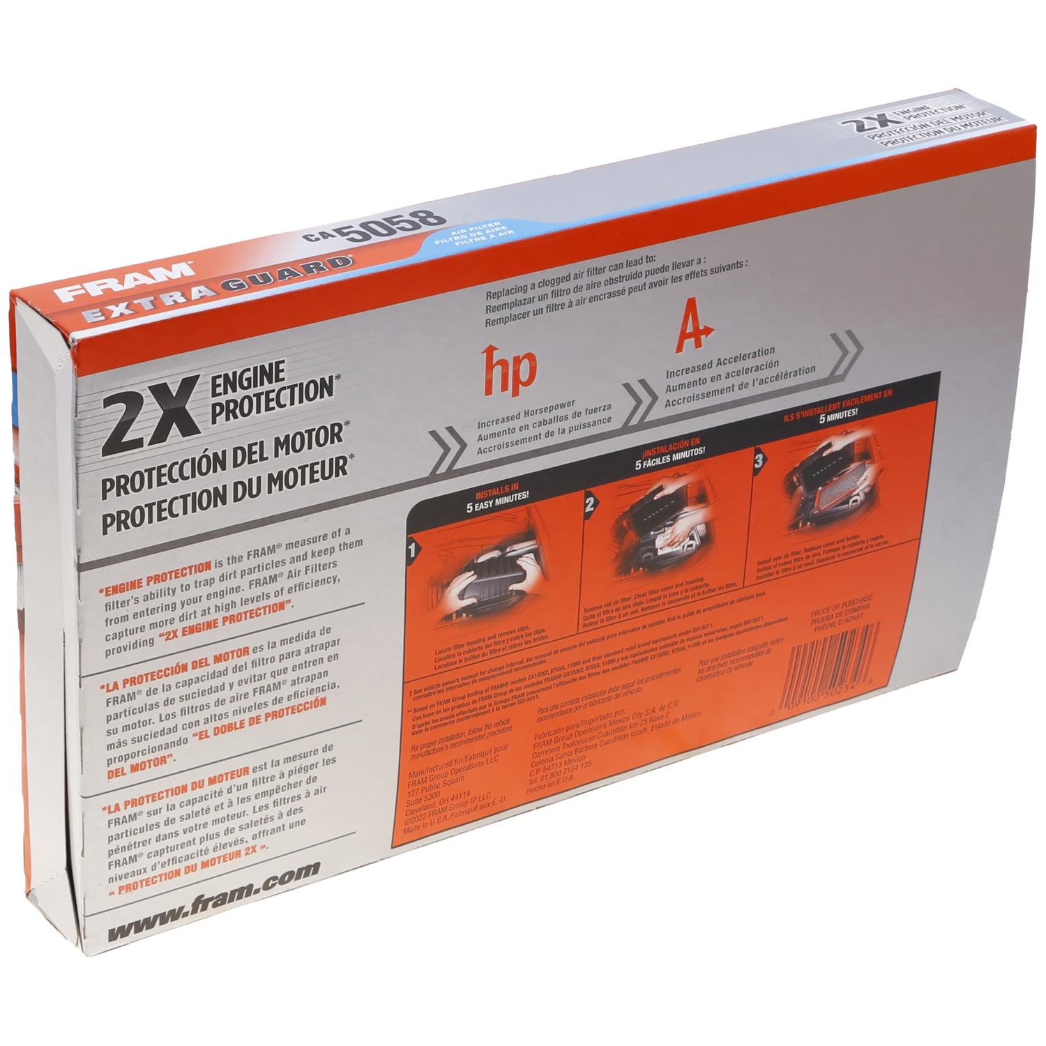 Fram CA5058 Air Filter product image 6 of 7