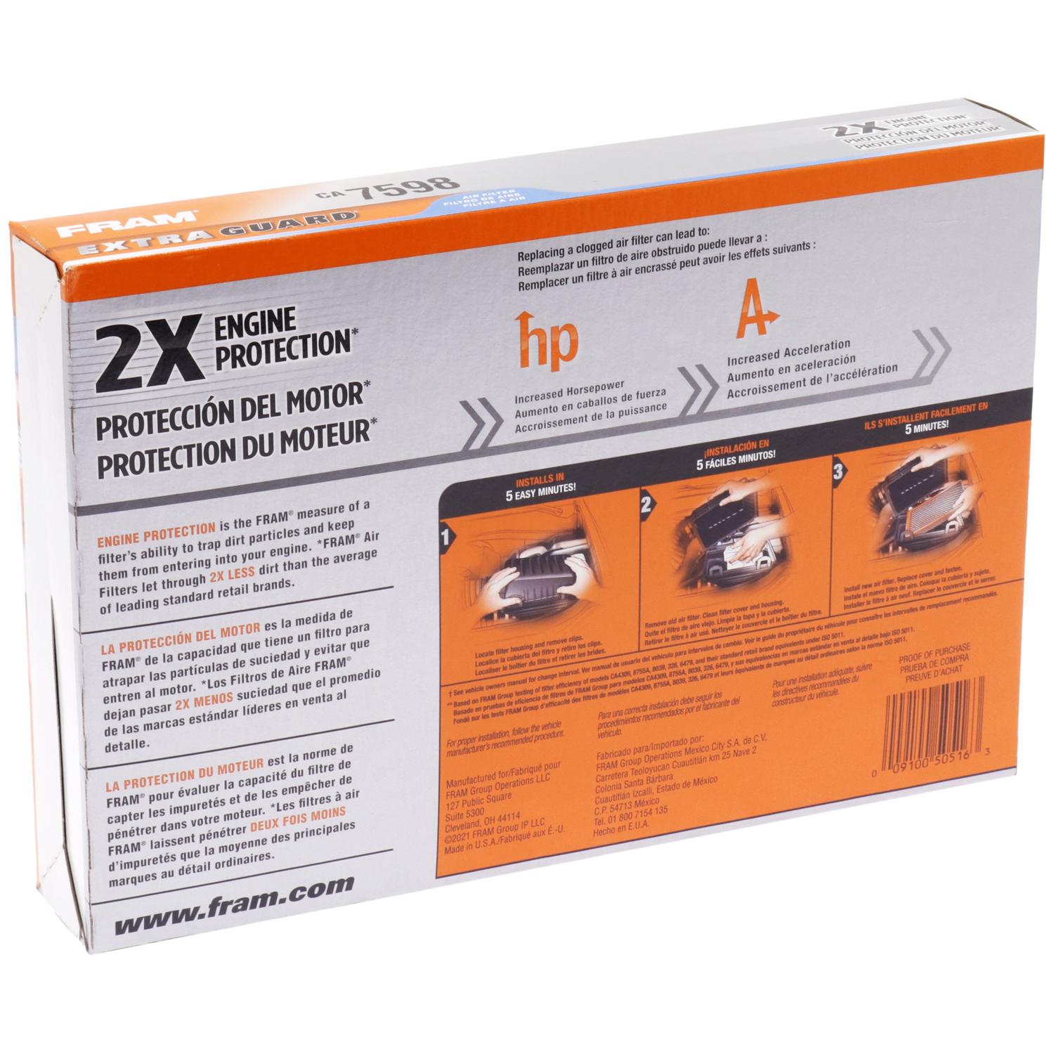 Fram CA7598 Air Filter product image 5 of 7