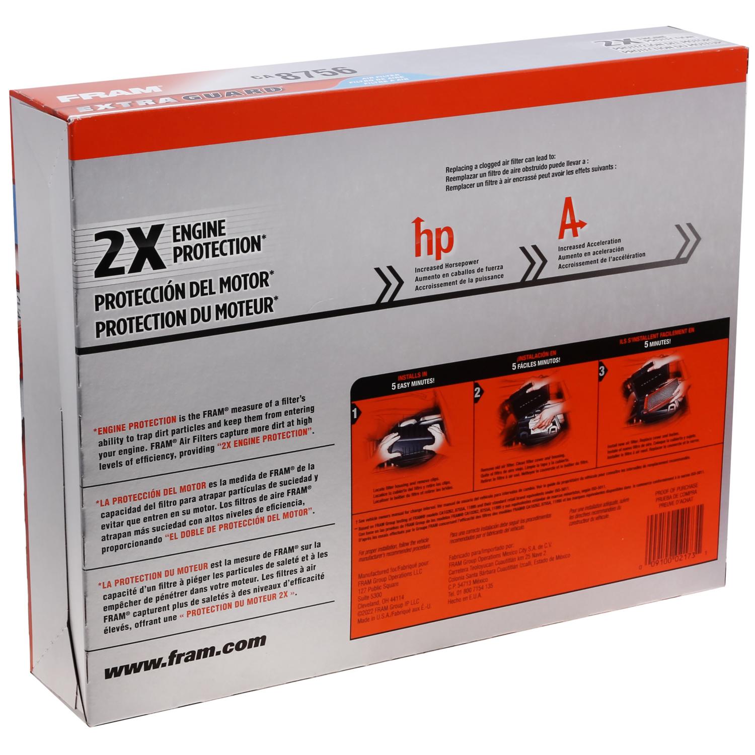 Fram CA8756 - Air Filter Fram CA8756 Air Filter product image 5 of 7