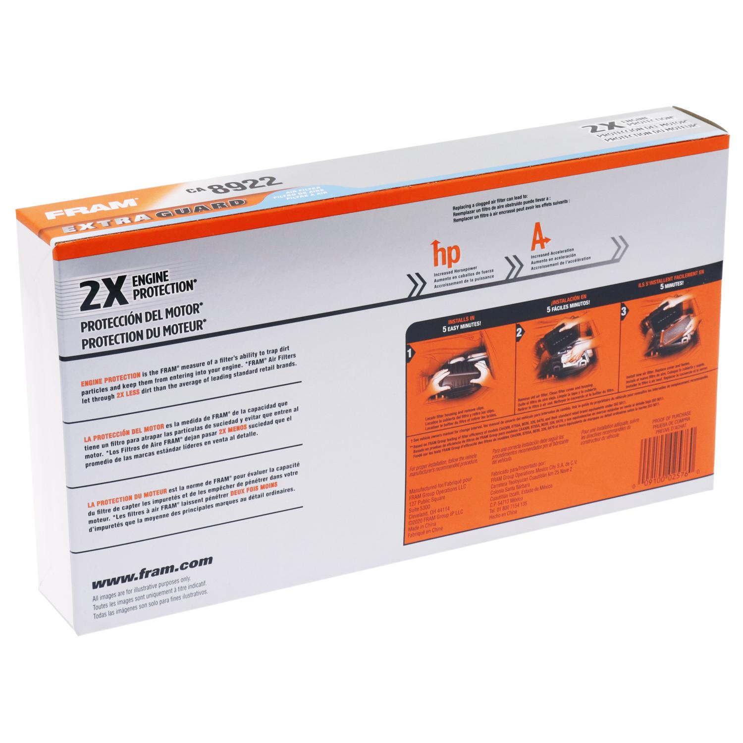 Fram CA8922 - Air Filter Fram CA8922 Air Filter product image 4 of 7