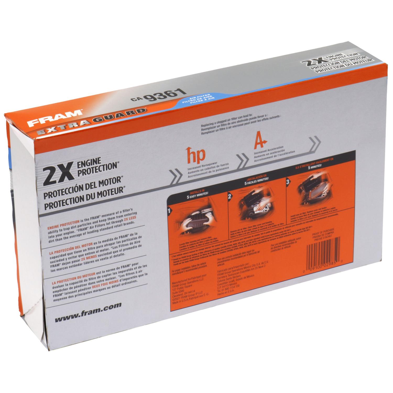 Fram CA9361 Air Filter product image 5 of 7
