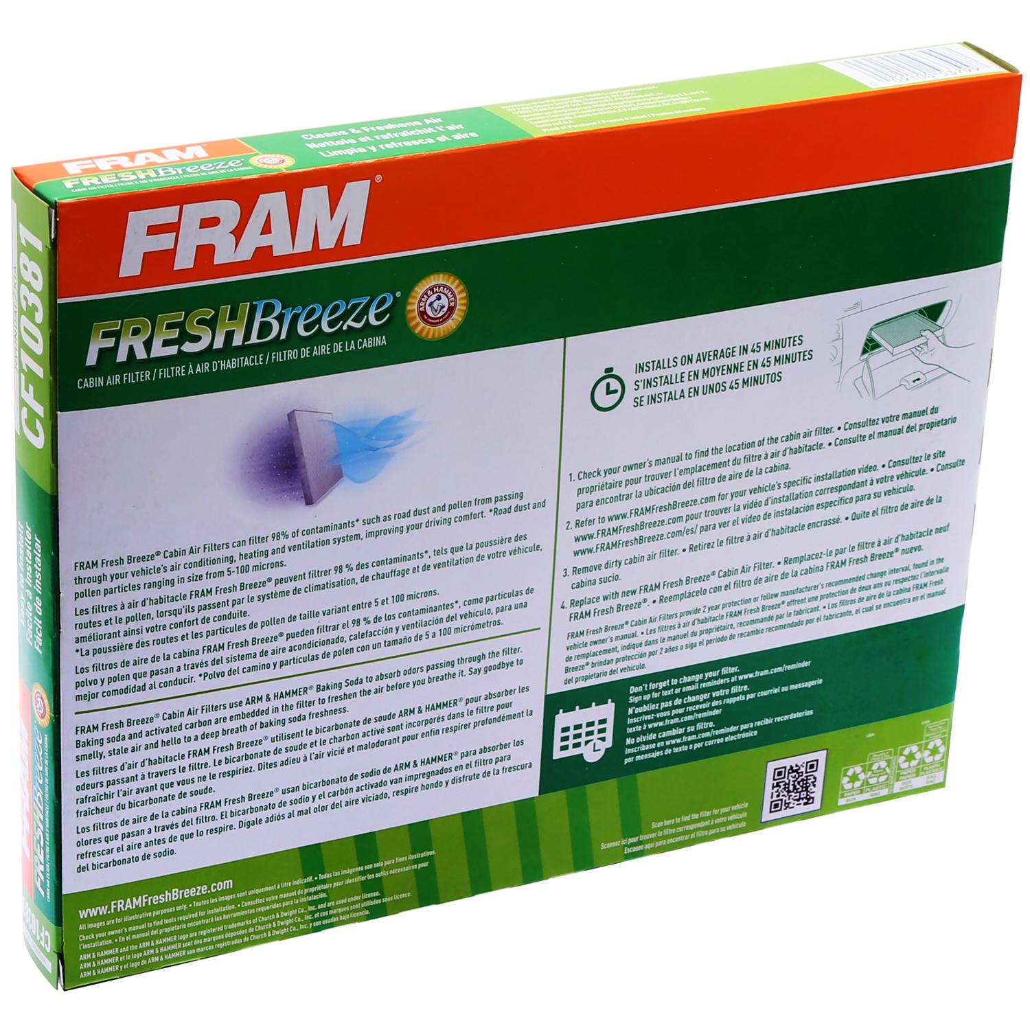 Fram CF10381 - Cabin Air Filter Fram CF10381 Cabin Air Filter product image 4 of 6