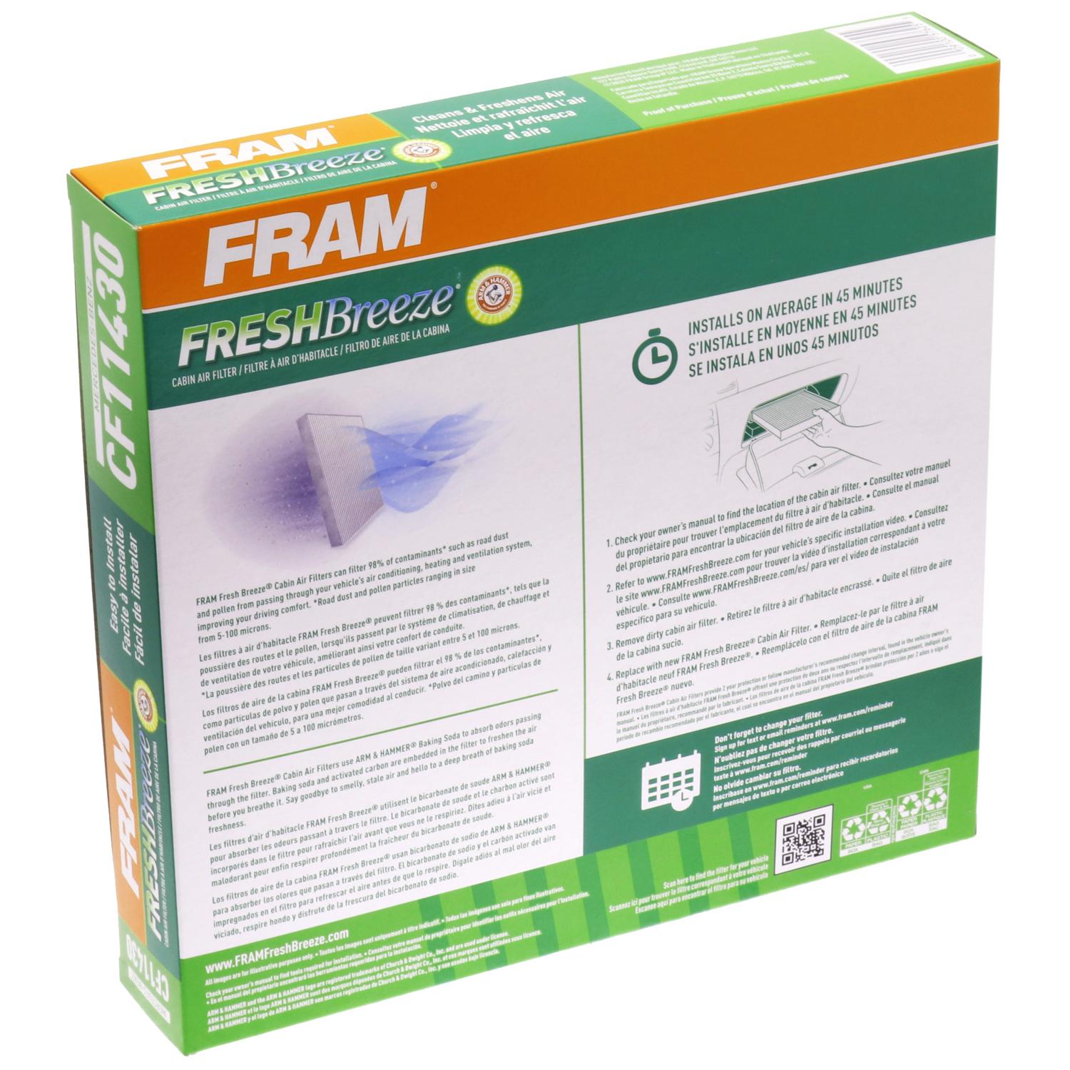 Fram CF11430 Cabin Air Filter product image 1 of 6