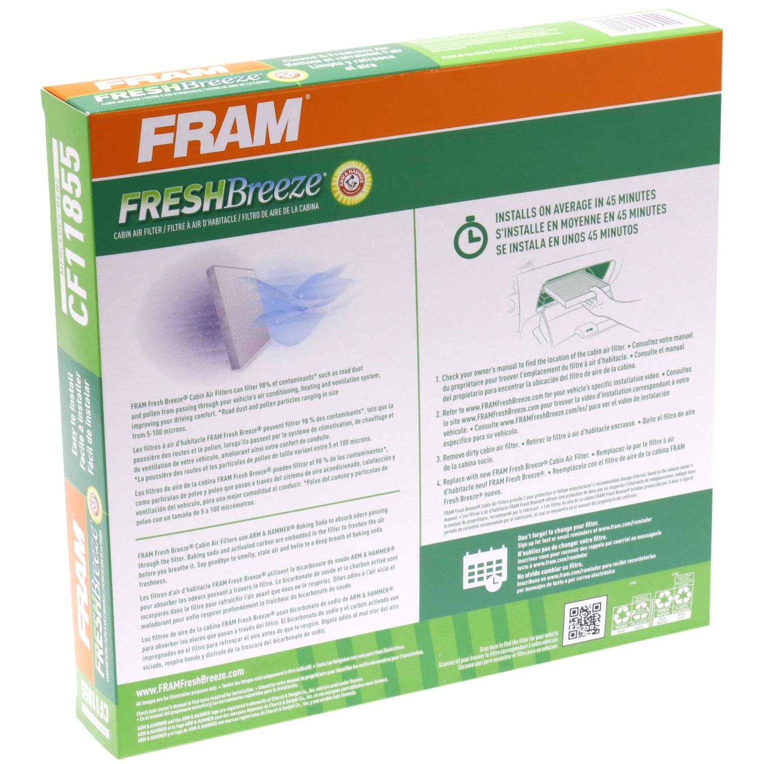 Fram CF11855 Cabin Air Filter product image 1 of 6