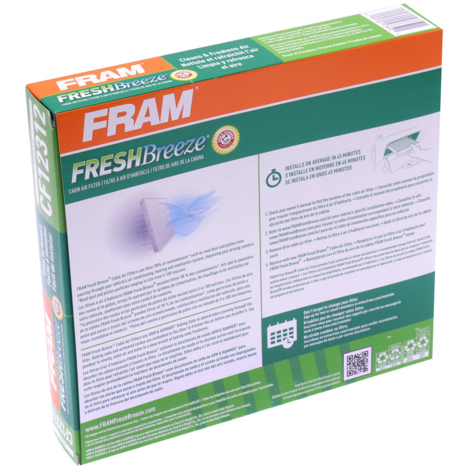 Fram CF12312 Cabin Air Filter product image 1 of 6