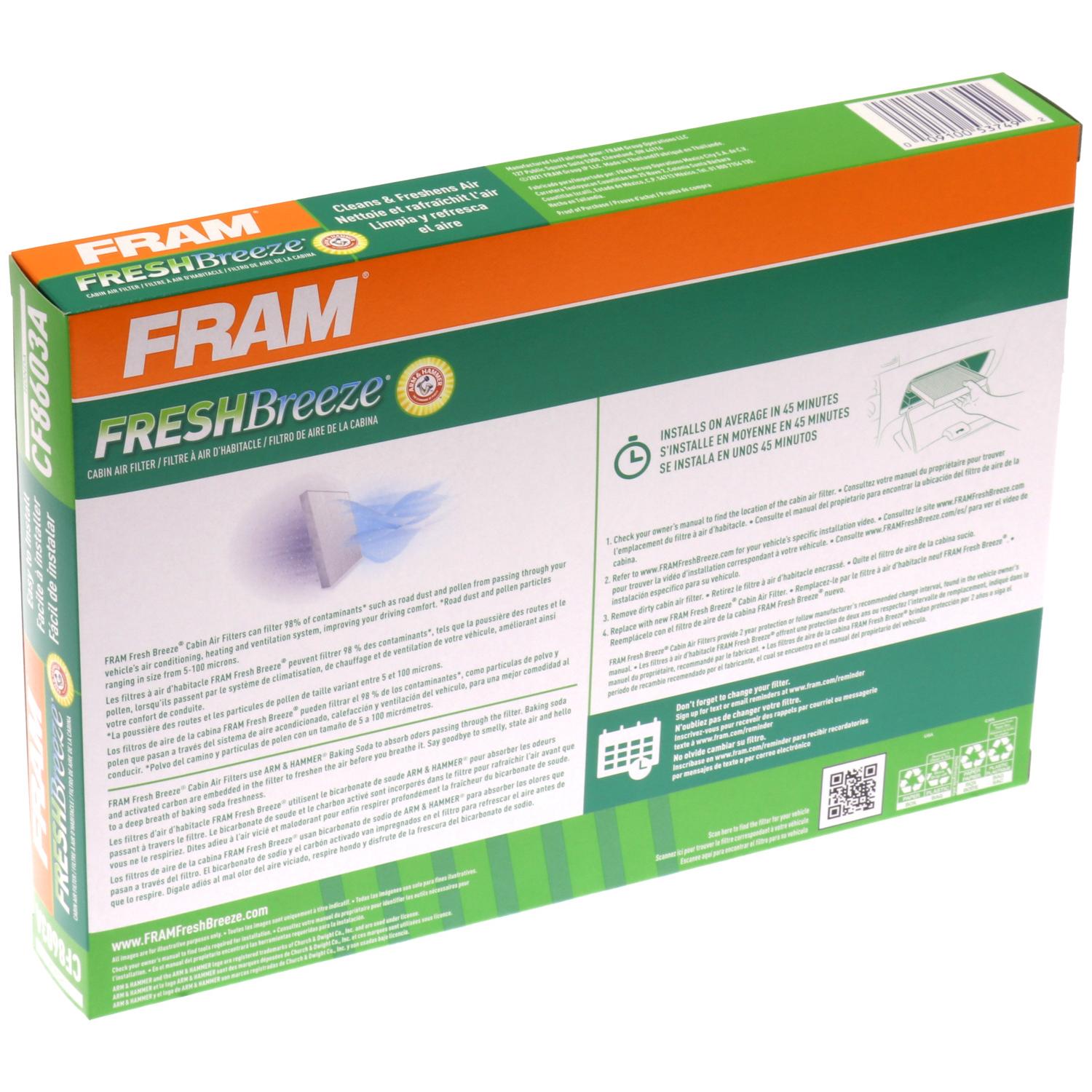 Fram CF8603A Cabin Air Filter product image 7 of 7