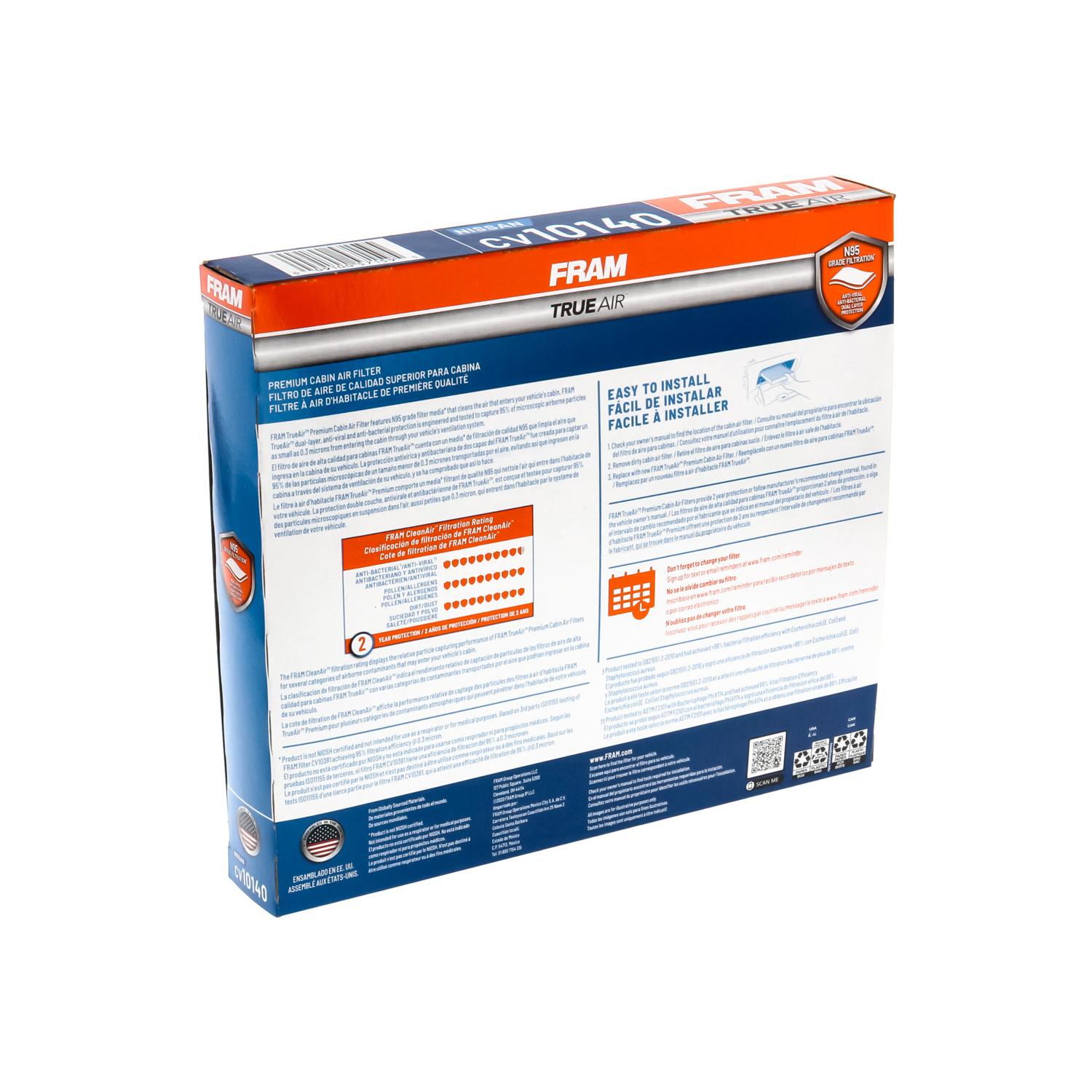 Fram CV10140 - Cabin Air Filter Fram CV10140 Cabin Air Filter product image 1 of 6