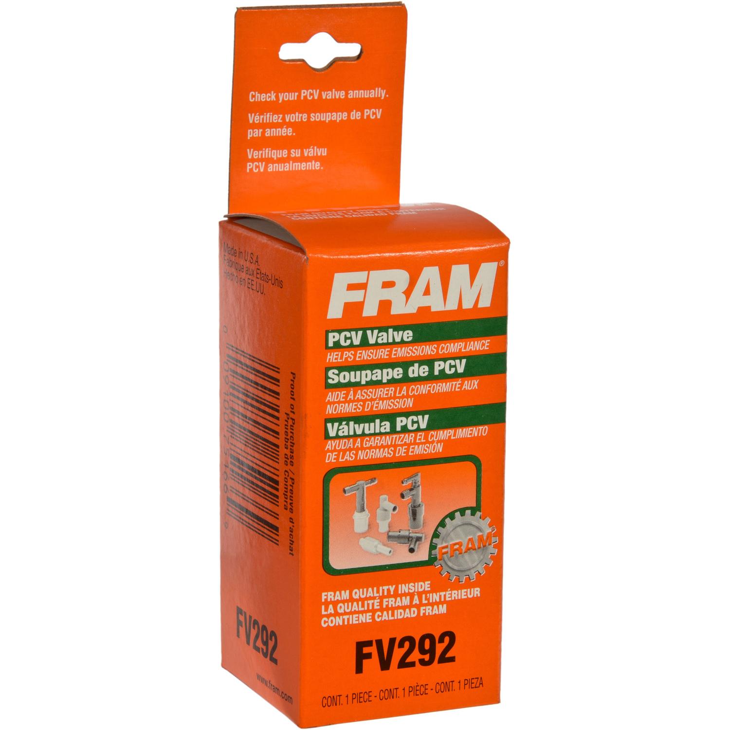 Fram FV292 - PCV Valve Fram FV292 PCV Valve product image 2 of 3