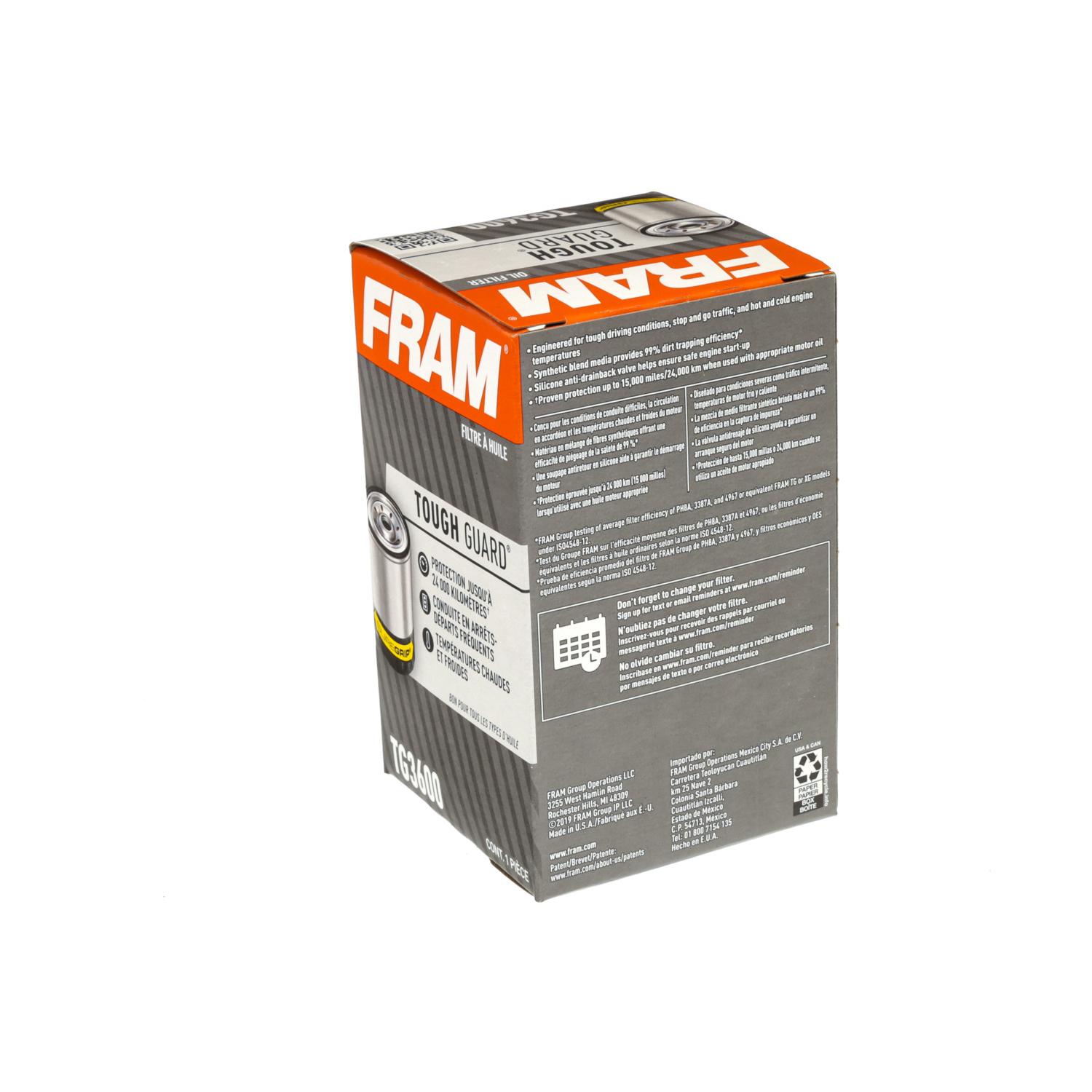 Fram TG3600 - Engine Oil Filter Fram TG3600 Engine Oil Filter product image 4 of 5