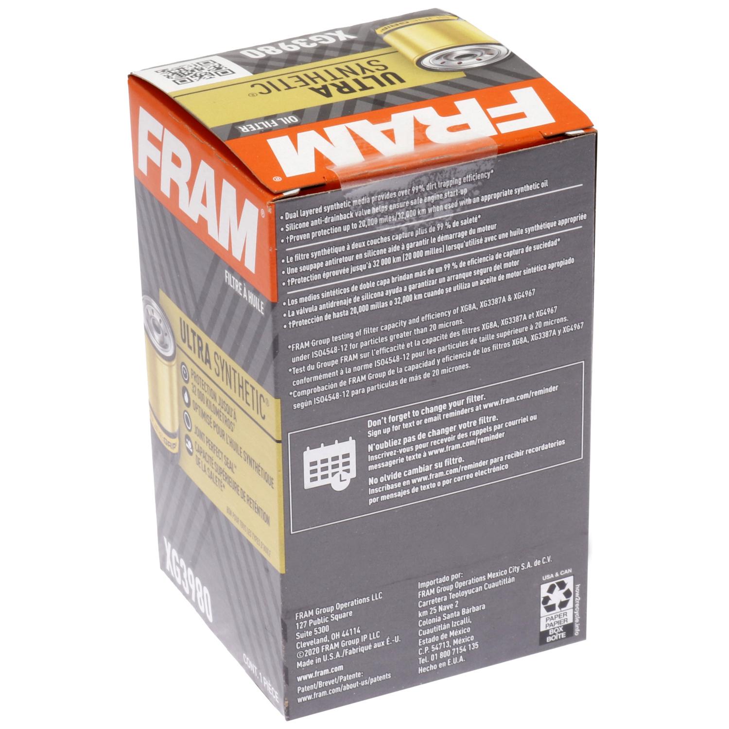 Fram XG3980 - Engine Oil Filter Fram XG3980 Engine Oil Filter product image 1 of 5