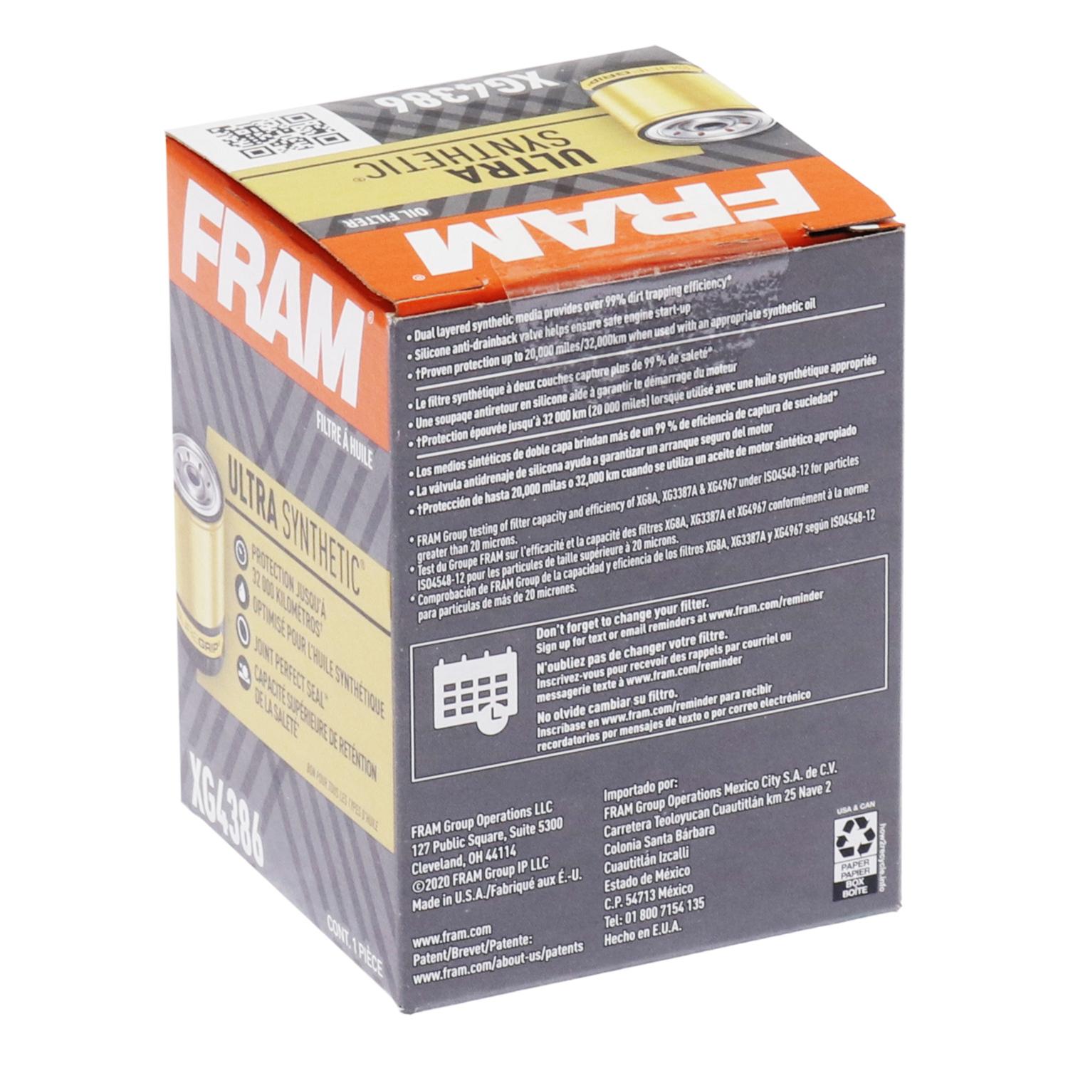Fram XG4386 - Engine Oil Filter Fram XG4386 Engine Oil Filter product image 1 of 5