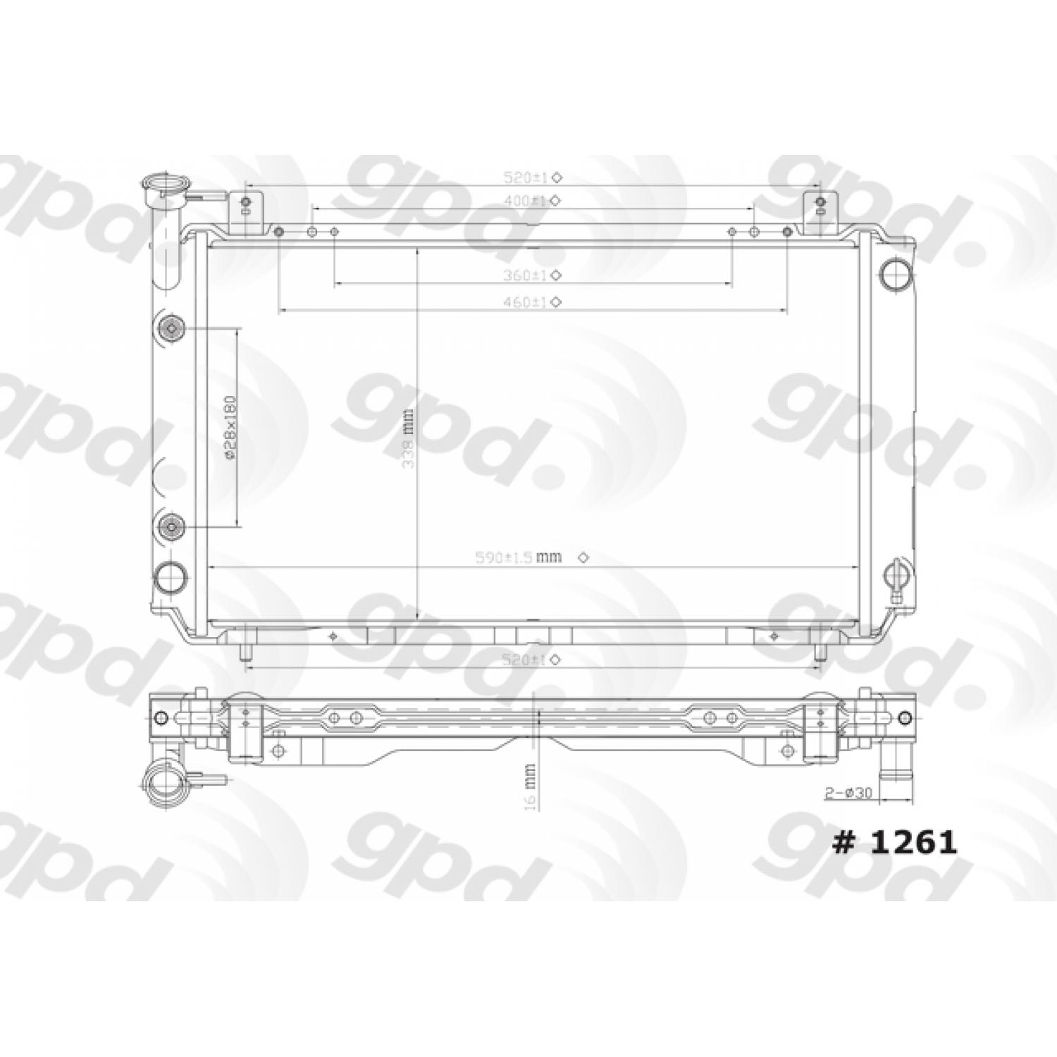 Global Parts Distributors 1261 Radiator product image 1 of 1