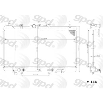 Global Parts Distributors 136 - Radiator Global Parts Distributors 136 Radiator product image 1 of 1