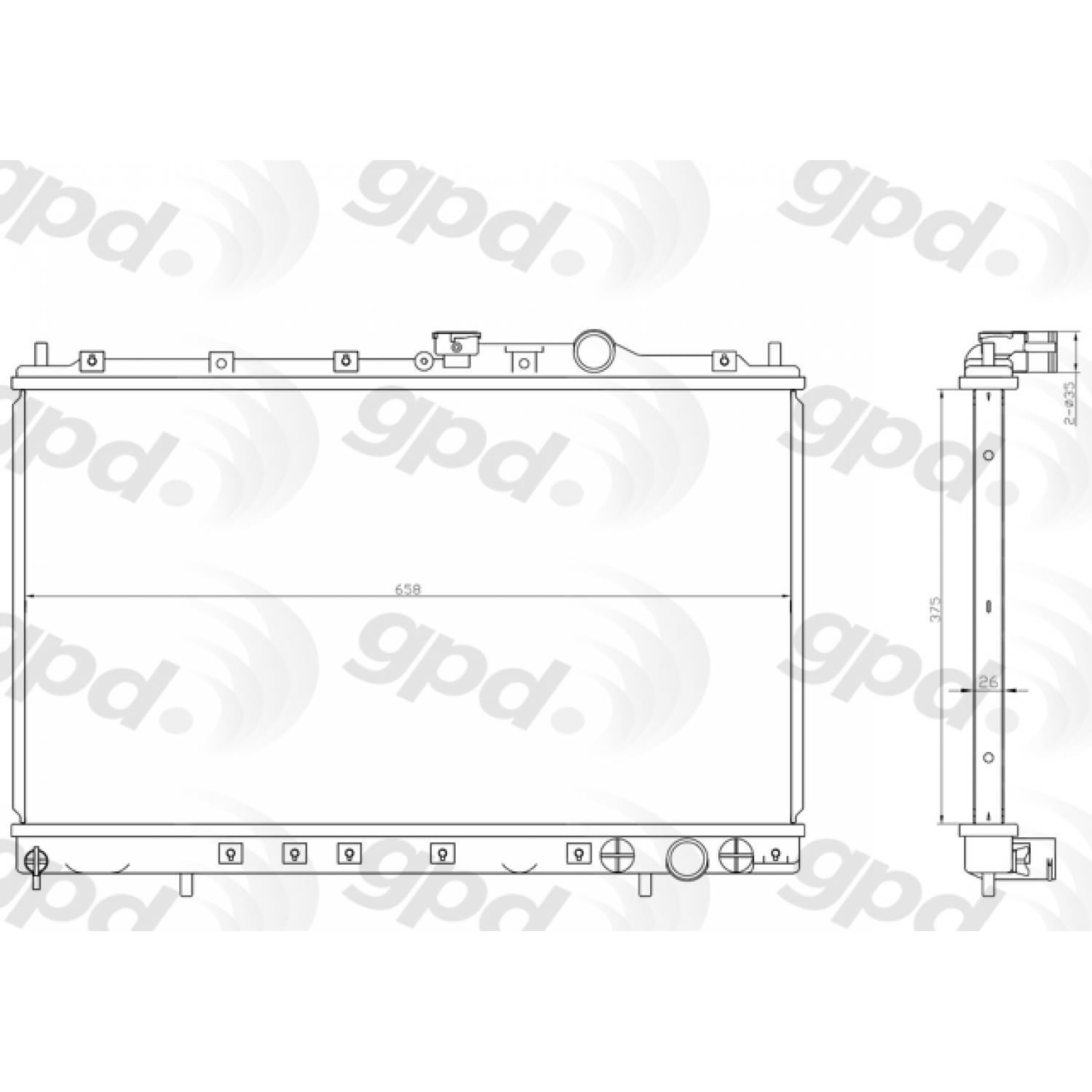 Global Parts Distributors 1402 - Radiator Global Parts Distributors 1402 Radiator product image 1 of 1