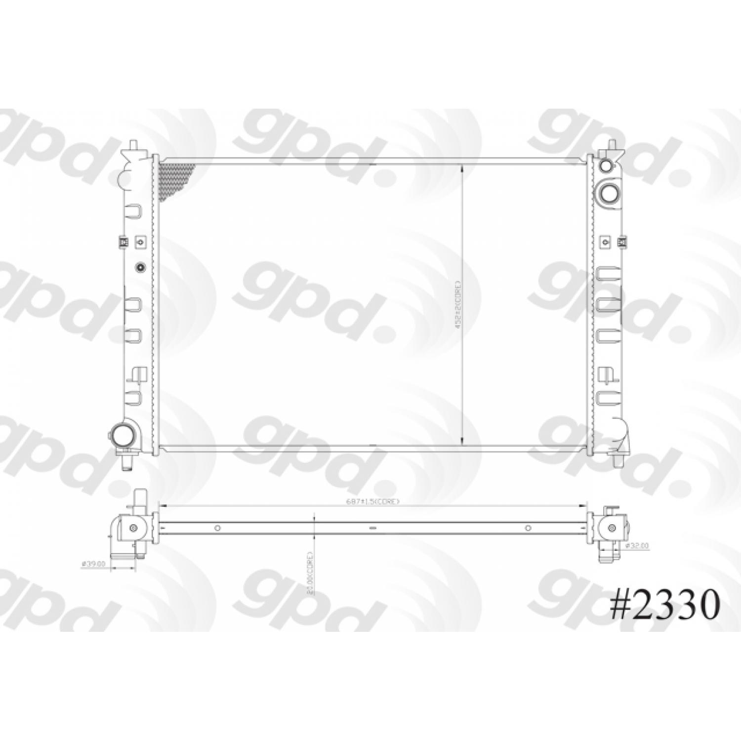 Global Parts Distributors 2330C Radiator product image 1 of 1
