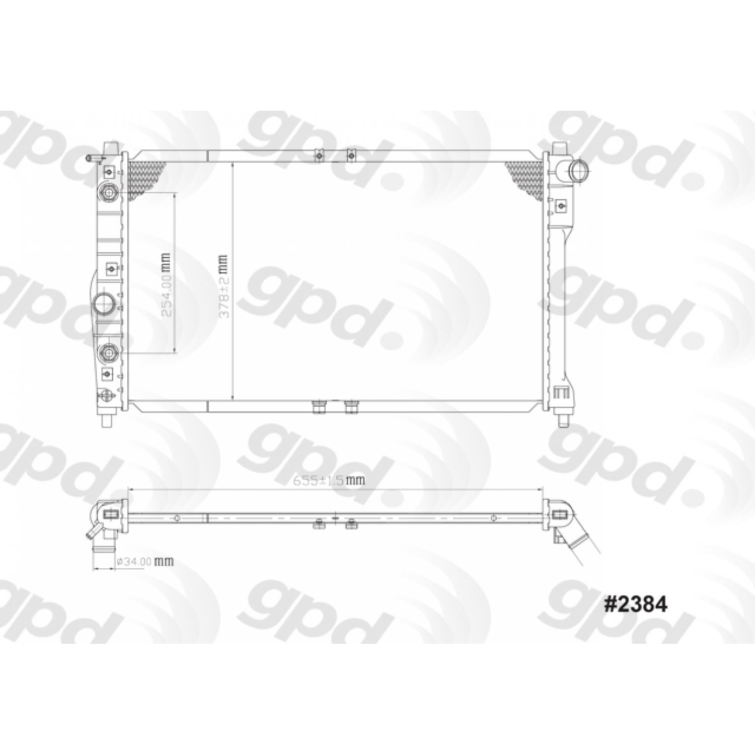 Global Parts Distributors 2384 Radiator product image 1 of 1