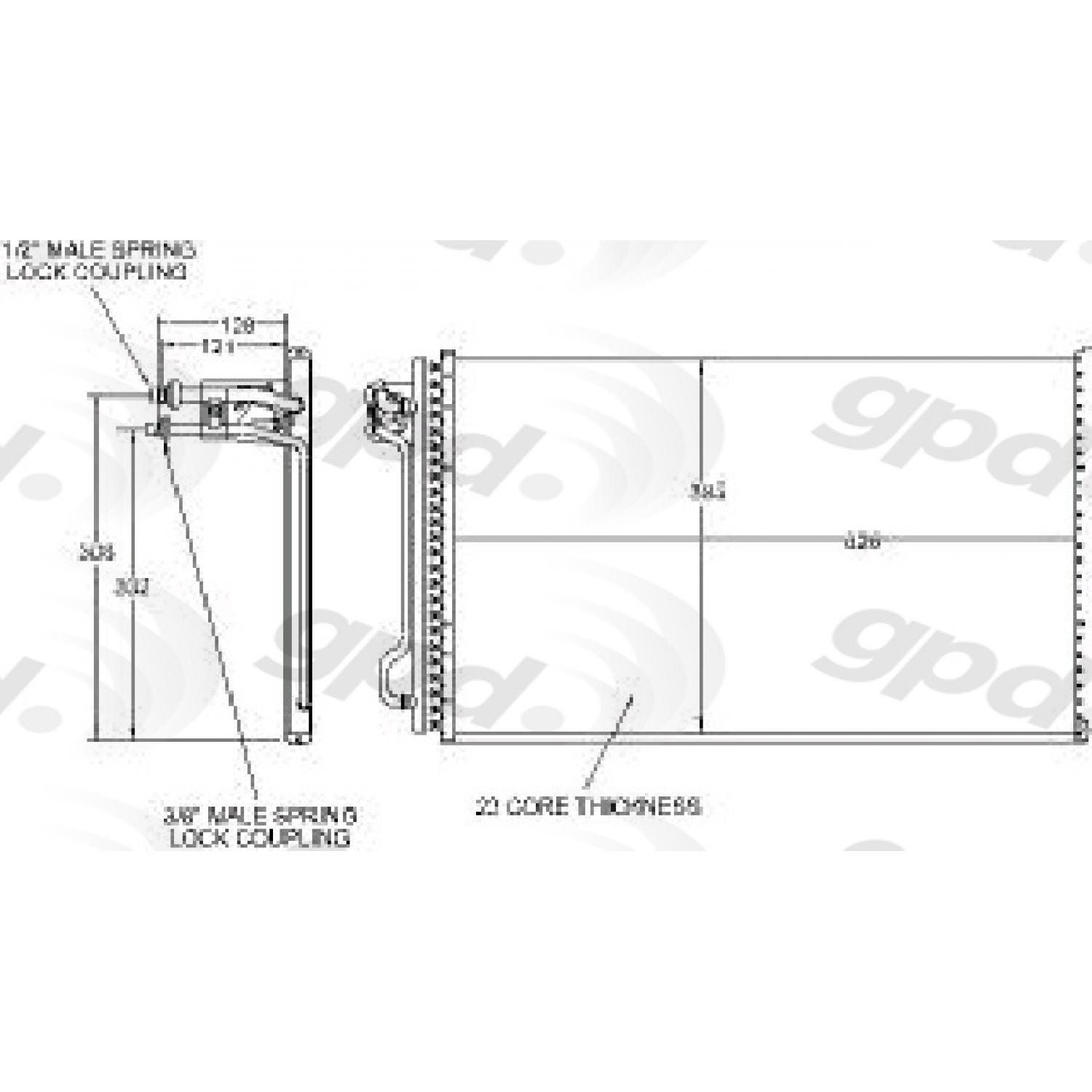Global Parts Distributors 4313 A/C Condenser product image 1 of 1
