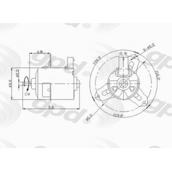 Global Parts Distributors 630020 Engine Cooling Fan Motor product image 1 of 1