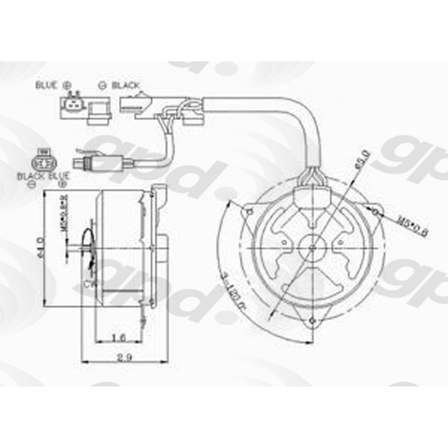 Global Parts Distributors 630050 - Engine Cooling Fan Motor Global Parts Distributors 630050 Engine Cooling Fan Motor product image 1 of 1