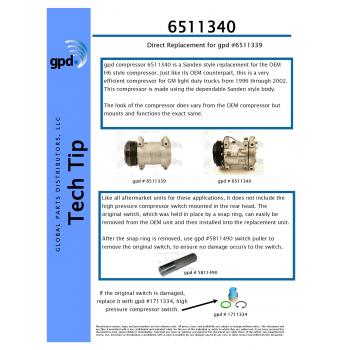 Global Parts Distributors 6511340 A/C Compressor product image 5 of 5