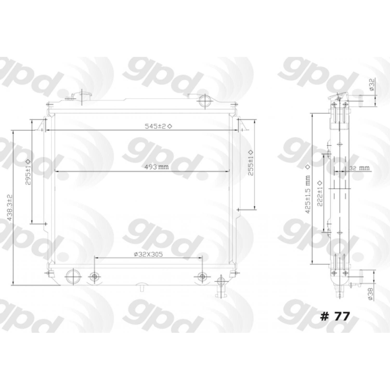 Global Parts Distributors 77 - Radiator Global Parts Distributors 77 Radiator product image 1 of 1