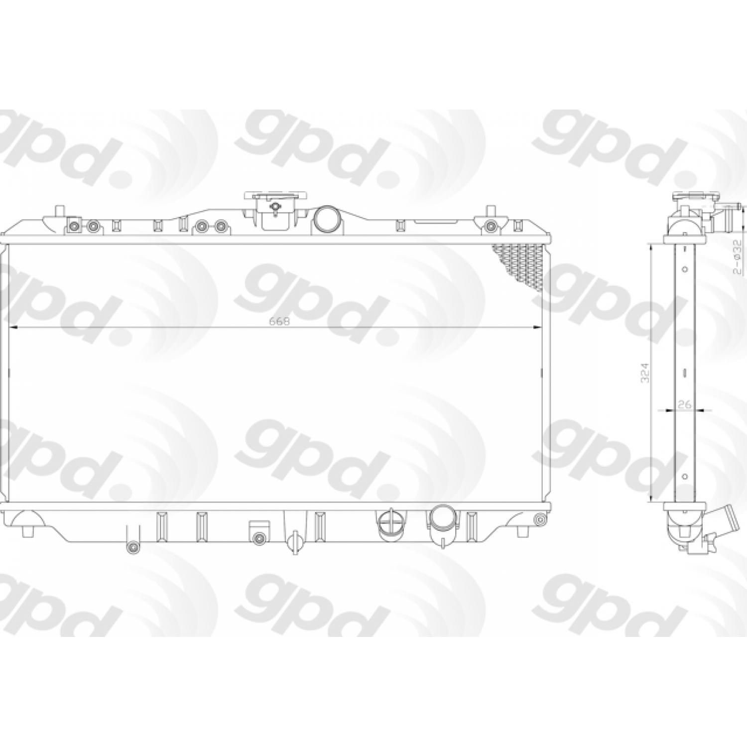 Global Parts Distributors 985 Radiator product image 1 of 1