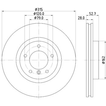 Hella Pagid 355104092 Disc Brake Rotor product image 1 of 1