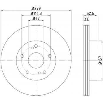 Hella Pagid 355105251 Disc Brake Rotor product image 1 of 1