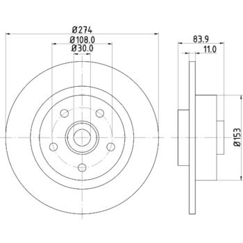 Hella Pagid 355112361 Disc Brake Rotor product image 3 of 4
