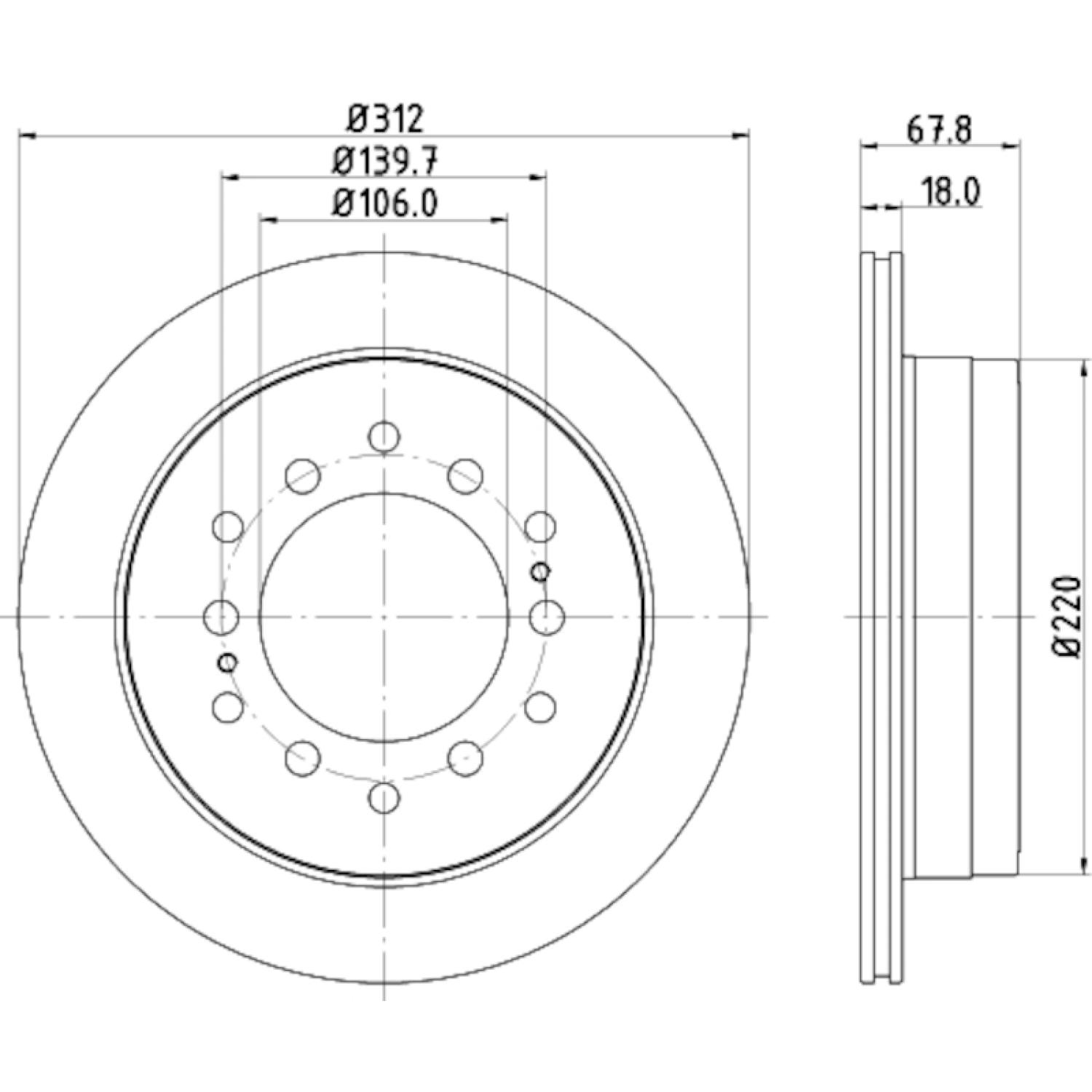 Hella Pagid 355114861 Disc Brake Rotor product image 3 of 4