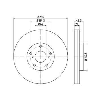 Hella Pagid 355115981 - Disc Brake Rotor Hella Pagid 355115981 Disc Brake Rotor product image 1 of 1
