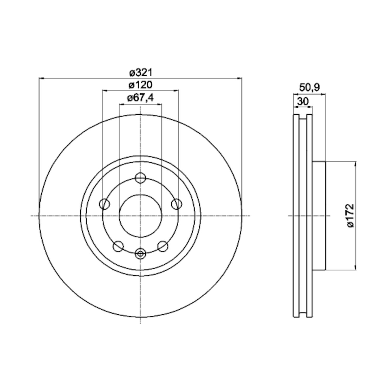 Hella Pagid 355116041 Disc Brake Rotor product image 1 of 1