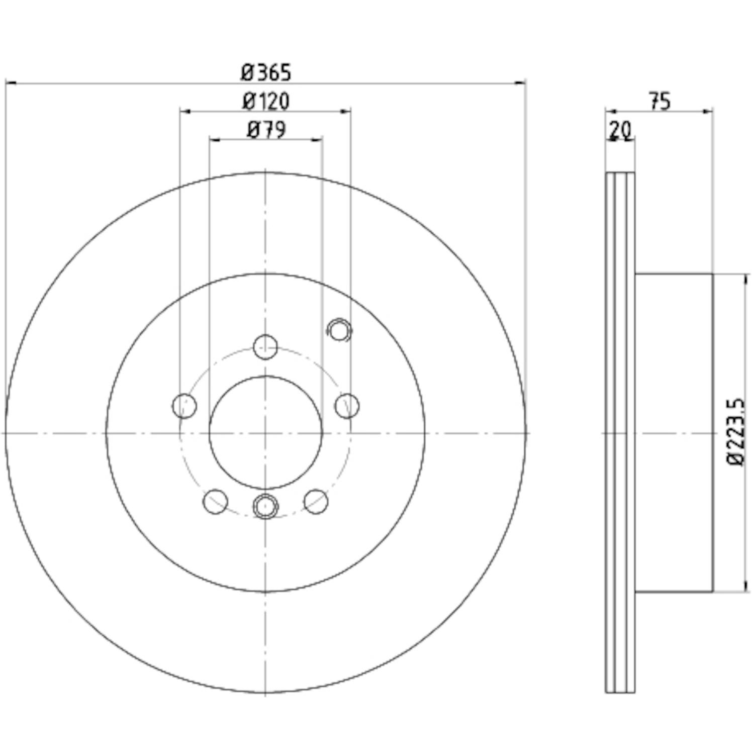 Hella Pagid 355116961 Disc Brake Rotor product image 1 of 1