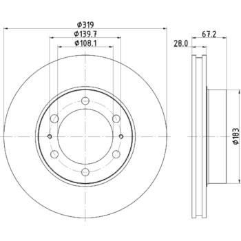 Hella Pagid 355117261 Disc Brake Rotor product image 3 of 4