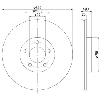 Hella Pagid 355117891 Disc Brake Rotor product image 3 of 4