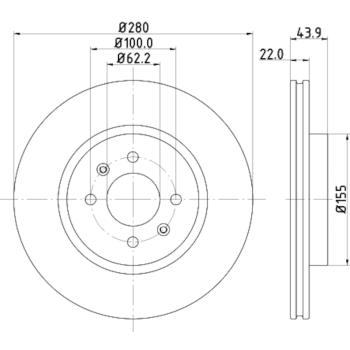Hella Pagid 355118251 Disc Brake Rotor product image 3 of 4