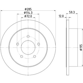 Hella Pagid 355118341 Disc Brake Rotor product image 3 of 4