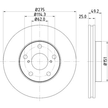 Hella Pagid 355118691 Disc Brake Rotor product image 4 of 4
