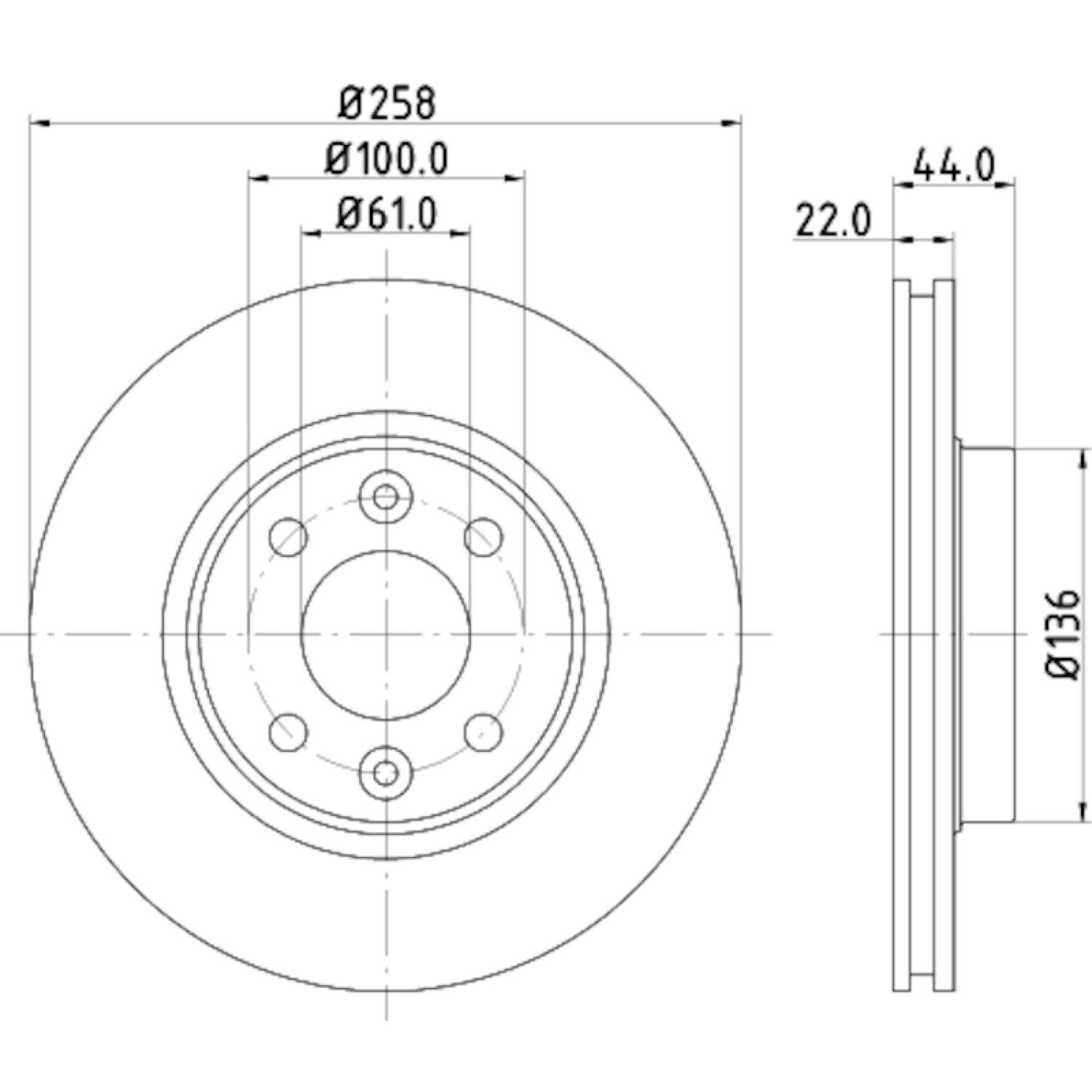 Hella Pagid 355119461 Disc Brake Rotor product image 4 of 4