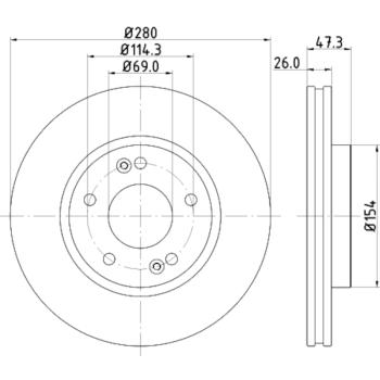 Hella Pagid 355120141 Disc Brake Rotor product image 4 of 4