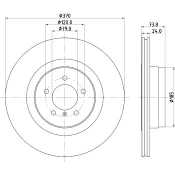 Hella Pagid 355120241 Disc Brake Rotor product image 4 of 4