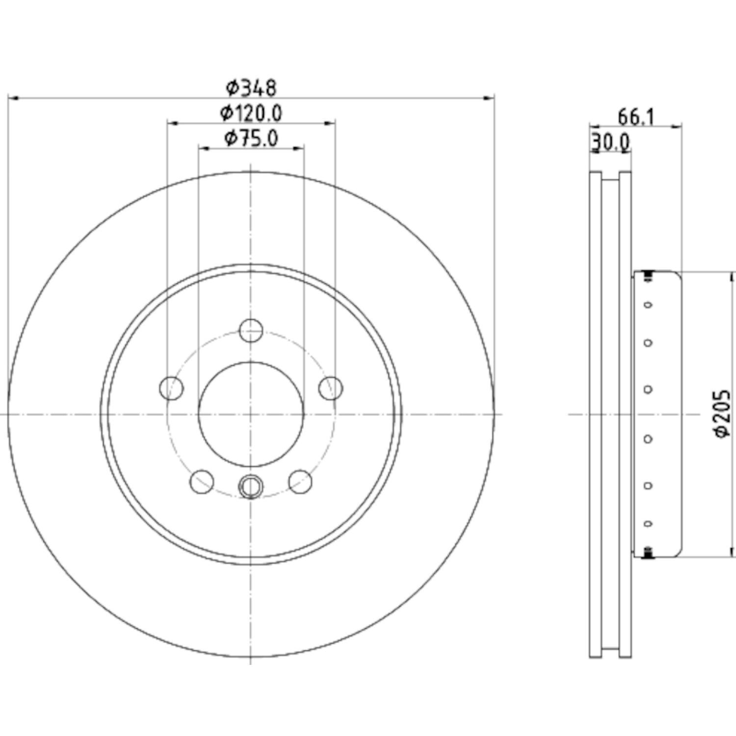 Hella Pagid 355120651 Disc Brake Rotor product image 4 of 4