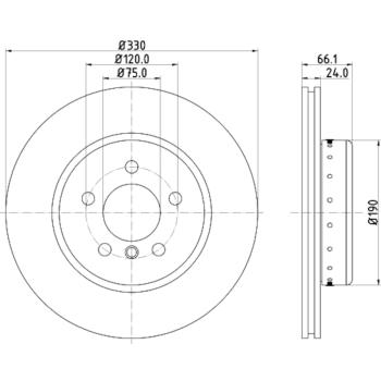 Hella Pagid 355120661 Disc Brake Rotor product image 4 of 4