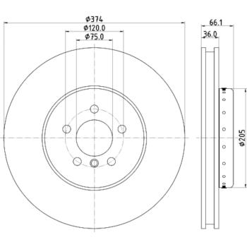 Hella Pagid 355120691 Disc Brake Rotor product image 4 of 4