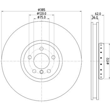 Hella Pagid 355120731 Disc Brake Rotor product image 4 of 4