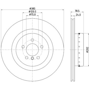Hella Pagid 355120741 Disc Brake Rotor product image 4 of 4
